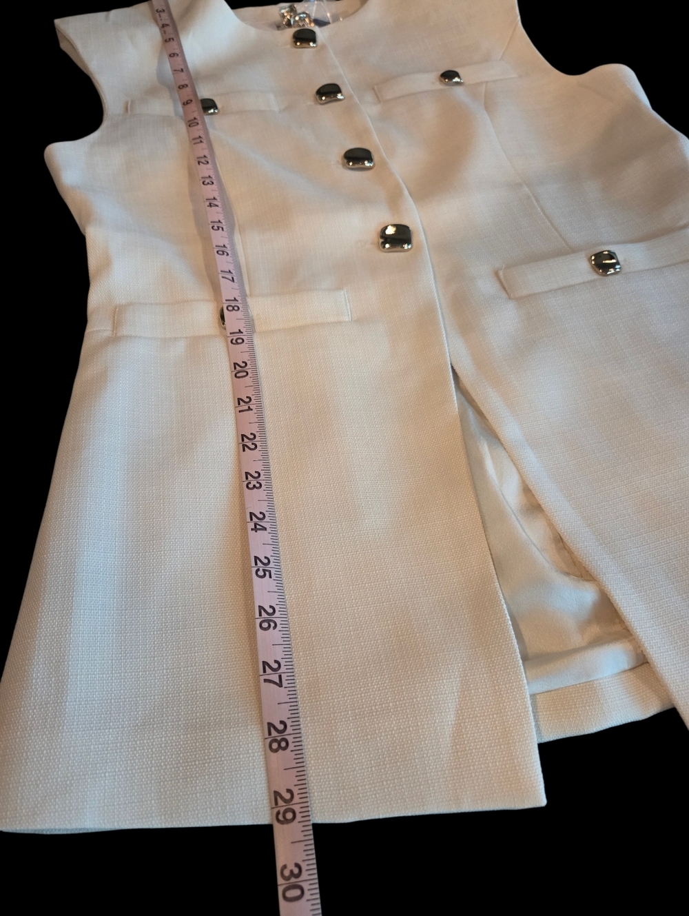 NWT Endless Rose Cream Vest with Gold Accents And Matching Shorts Set. Large. - Picture 13 of 13